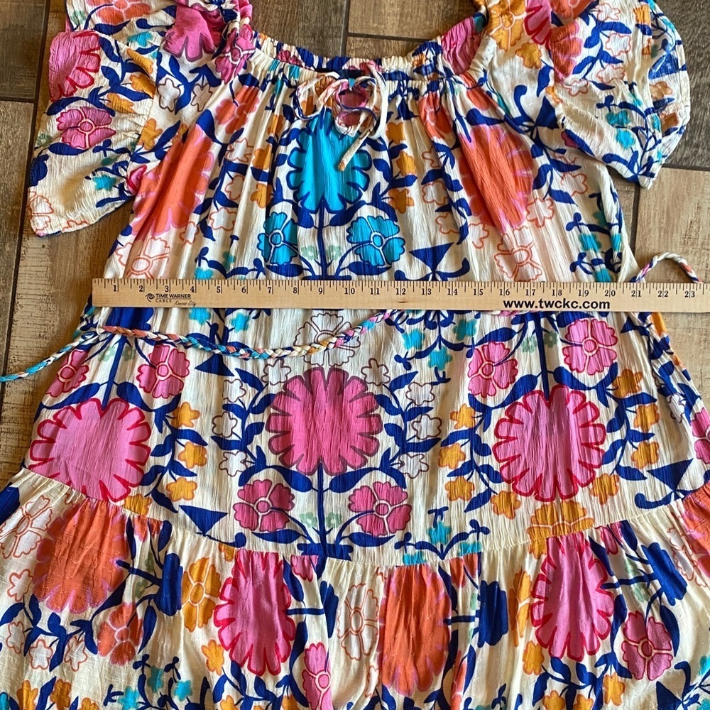 Rachel Roy Floral Off Shoulder Dress with Pink and Blue - Picture 6 of 11